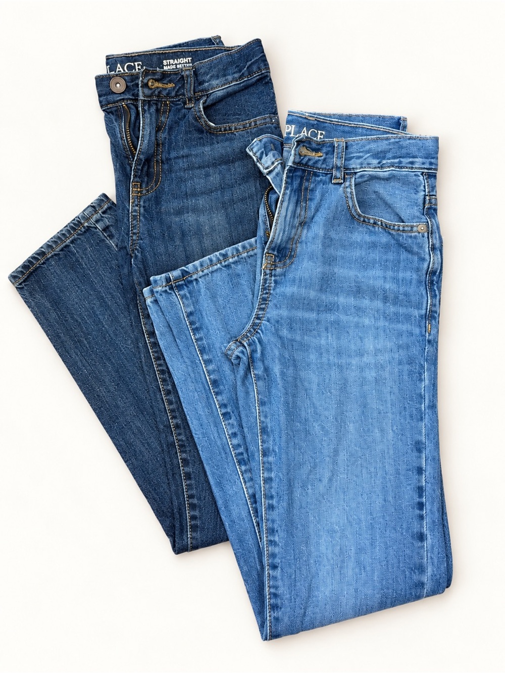 The Children's Place Boy’s Straight Jeans Duo - Light & Dark Blue